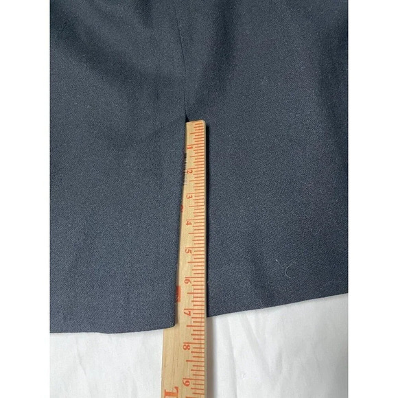 Vtg Worthington Wool Midi Skirt Sz 18 Black Classic Business Casual Slit Capsule - Picture 11 of 13